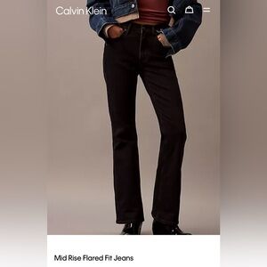 Calvin Klein Women's Flare Jeans Very Dark Blue Sequins Like New 32/14